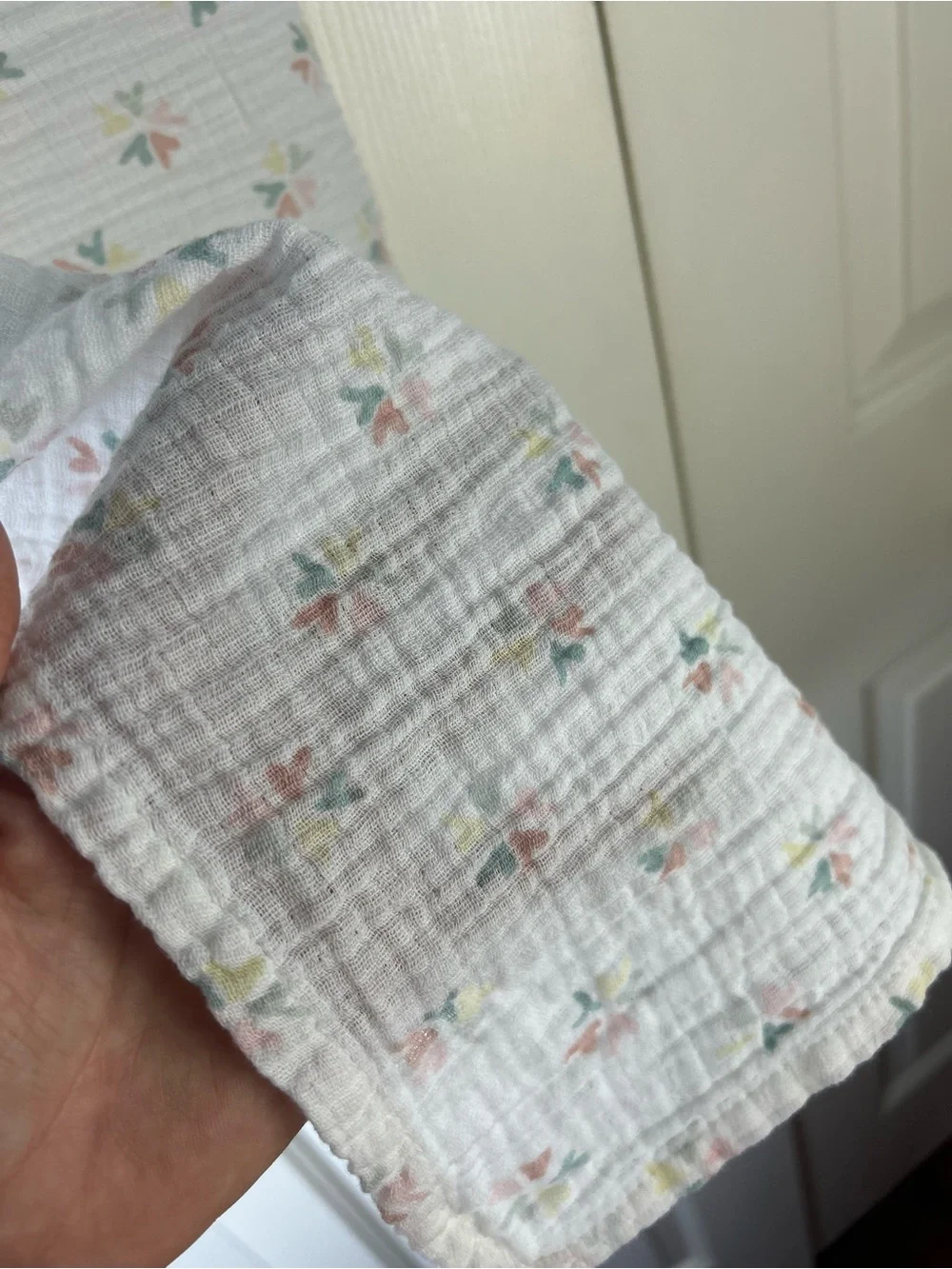 Luxe + Willow Floral Baby Swaddle Blanket Muslin Cotton Pink White Green Yellow